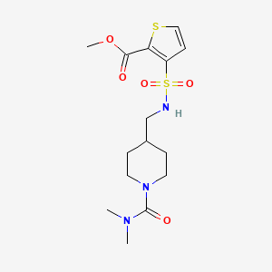 molecular formula C15H23N3O5S2 B2662511 methyl 3-({[1-(dimethylcarbamoyl)piperidin-4-yl]methyl}sulfamoyl)thiophene-2-carboxylate CAS No. 2034296-08-5