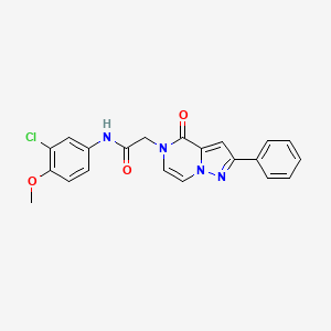 molecular formula C21H17ClN4O3 B2662544 N-(3-chloro-4-methoxyphenyl)-2-(4-oxo-2-phenylpyrazolo[1,5-a]pyrazin-5(4H)-yl)acetamide CAS No. 941920-27-0