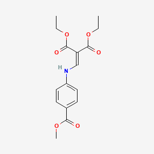 molecular formula C16H19NO6 B2662548 Diethyl 2-(((4-(methoxycarbonyl)phenyl)amino)methylene)malonate CAS No. 303120-71-0