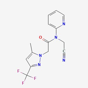 B2662594 N-(cyanomethyl)-2-[5-methyl-3-(trifluoromethyl)-1H-pyrazol-1-yl]-N-(pyridin-2-yl)acetamide CAS No. 2094595-47-6
