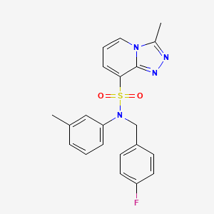 molecular formula C21H19FN4O2S B2662610 N-[(4-fluorophenyl)methyl]-3-methyl-N-(3-methylphenyl)-[1,2,4]triazolo[4,3-a]pyridine-8-sulfonamide CAS No. 1251630-00-8