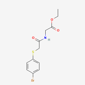 molecular formula C12H14BrNO3S B2662625 Ethyl 2-{2-[(4-bromophenyl)sulfanyl]acetamido}acetate CAS No. 328263-19-0
