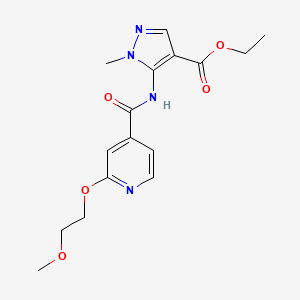 molecular formula C16H20N4O5 B2662638 ethyl 5-(2-(2-methoxyethoxy)isonicotinamido)-1-methyl-1H-pyrazole-4-carboxylate CAS No. 2034446-97-2