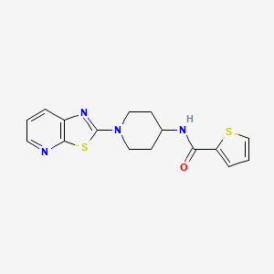 molecular formula C16H16N4OS2 B2662640 N-(1-(thiazolo[5,4-b]pyridin-2-yl)piperidin-4-yl)thiophene-2-carboxamide CAS No. 2034392-00-0