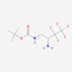 molecular formula C9H15F5N2O2 B2662658 tert-butyl N-(2-amino-3,3,4,4,4-pentafluorobutyl)carbamate CAS No. 2126162-65-8