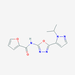 molecular formula C13H13N5O3 B2662662 N-(5-(1-isopropyl-1H-pyrazol-5-yl)-1,3,4-oxadiazol-2-yl)furan-2-carboxamide CAS No. 1172552-39-4