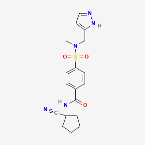 molecular formula C18H21N5O3S B2662683 N-(1-cyanocyclopentyl)-4-{methyl[(1H-pyrazol-3-yl)methyl]sulfamoyl}benzamide CAS No. 2094283-84-6