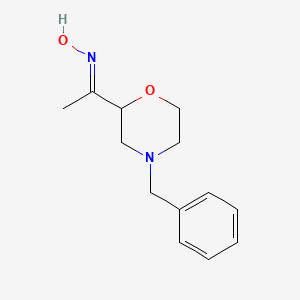 molecular formula C13H18N2O2 B2662687 N-[1-(4-Benzylmorpholin-2-yl)ethylidene]hydroxylamine CAS No. 1807888-08-9
