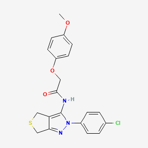 molecular formula C20H18ClN3O3S B2662698 N-[2-(4-chlorophenyl)-2H,4H,6H-thieno[3,4-c]pyrazol-3-yl]-2-(4-methoxyphenoxy)acetamide CAS No. 893933-04-5