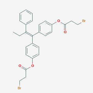 molecular formula C28H26Br2O4 B026627 1,1-Bis(4-(3-bromopropionyloxyphenyl))-2-phenylbut-1-ene CAS No. 110008-59-8
