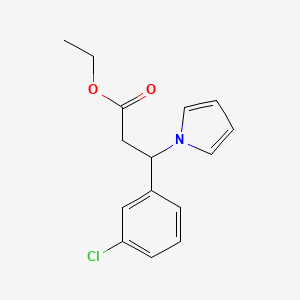 molecular formula C15H16ClNO2 B2662702 ethyl 3-(3-chlorophenyl)-3-(1H-pyrrol-1-yl)propanoate CAS No. 866040-56-4