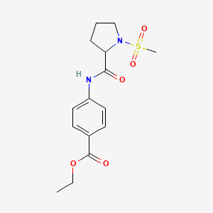 molecular formula C15H20N2O5S B2662706 ethyl 4-(1-methanesulfonylpyrrolidine-2-amido)benzoate CAS No. 1219393-46-0
