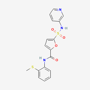 molecular formula C17H15N3O4S2 B2662714 N-(2-(methylthio)phenyl)-5-(N-(pyridin-3-yl)sulfamoyl)furan-2-carboxamide CAS No. 1170390-84-7