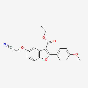 molecular formula C20H17NO5 B2662726 Ethyl 5-(cyanomethoxy)-2-(4-methoxyphenyl)-1-benzofuran-3-carboxylate CAS No. 385420-62-2