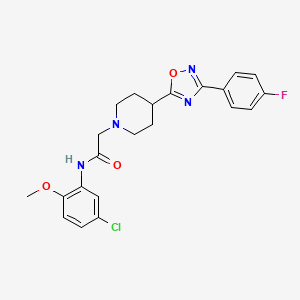 molecular formula C22H22ClFN4O3 B2662738 N-(5-chloro-2-methoxyphenyl)-2-(4-(3-(4-fluorophenyl)-1,2,4-oxadiazol-5-yl)piperidin-1-yl)acetamide CAS No. 1251603-75-4