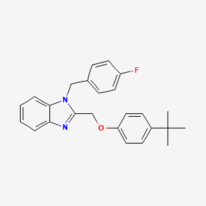 molecular formula C25H25FN2O B2662773 2-((4-(tert-butyl)phenoxy)methyl)-1-(4-fluorobenzyl)-1H-benzo[d]imidazole CAS No. 615280-79-0