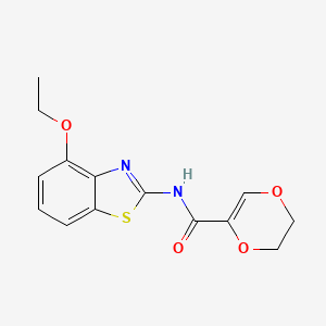 molecular formula C14H14N2O4S B2662784 N-(4-ethoxybenzo[d]thiazol-2-yl)-5,6-dihydro-1,4-dioxine-2-carboxamide CAS No. 896680-16-3