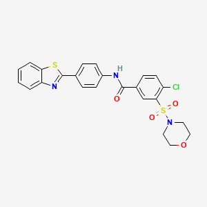 molecular formula C24H20ClN3O4S2 B2662789 N-[4-(1,3-benzothiazol-2-yl)phenyl]-4-chloro-3-(morpholin-4-ylsulfonyl)benzamide CAS No. 1020971-40-7