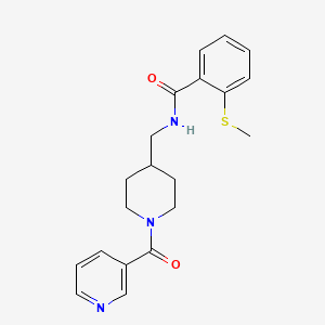 2-(methylthio)-N-((1-nicotinoylpiperidin-4-yl)methyl)benzamide
