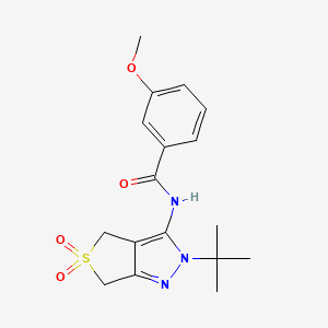molecular formula C17H21N3O4S B2662797 N-{2-tert-butyl-5,5-dioxo-2H,4H,6H-5lambda6-thieno[3,4-c]pyrazol-3-yl}-3-methoxybenzamide CAS No. 449783-97-5
