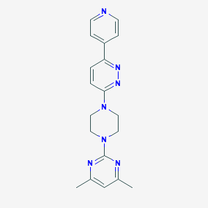 molecular formula C19H21N7 B2662804 4,6-Dimethyl-2-{4-[6-(pyridin-4-yl)pyridazin-3-yl]piperazin-1-yl}pyrimidine CAS No. 2380172-56-3