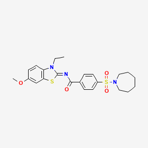 (Z)-4-(azepan-1-ylsulfonyl)-N-(3-ethyl-6-methoxybenzo[d]thiazol-2(3H)-ylidene)benzamide