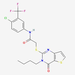 2-({3-butyl-4-oxo-3H,4H-thieno[3,2-d]pyrimidin-2-yl}sulfanyl)-N-[4-chloro-3-(trifluoromethyl)phenyl]acetamide