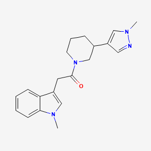 2-(1-methyl-1H-indol-3-yl)-1-(3-(1-methyl-1H-pyrazol-4-yl)piperidin-1-yl)ethan-1-one