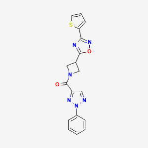 (2-phenyl-2H-1,2,3-triazol-4-yl)(3-(3-(thiophen-2-yl)-1,2,4-oxadiazol-5-yl)azetidin-1-yl)methanone