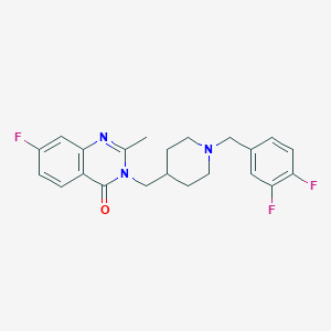 3-[[1-[(3,4-Difluorophenyl)methyl]piperidin-4-yl]methyl]-7-fluoro-2-methylquinazolin-4-one