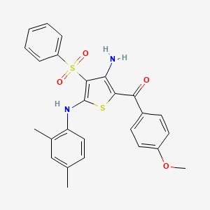 (3-Amino-5-((2,4-dimethylphenyl)amino)-4-(phenylsulfonyl)thiophen-2-yl)(4-methoxyphenyl)methanone