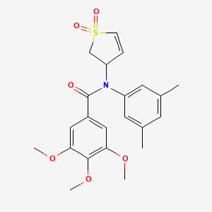molecular formula C22H25NO6S B2662841 N-(3,5-dimethylphenyl)-N-(1,1-dioxo-2,3-dihydro-1lambda6-thiophen-3-yl)-3,4,5-trimethoxybenzamide CAS No. 863446-12-2