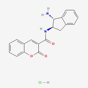 N-[(1R,2R)-1-Amino-2,3-dihydro-1H-inden-2-yl]-2-oxochromene-3-carboxamide;hydrochloride