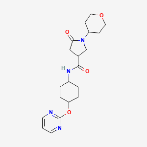 5-oxo-N-((1r,4r)-4-(pyrimidin-2-yloxy)cyclohexyl)-1-(tetrahydro-2H-pyran-4-yl)pyrrolidine-3-carboxamide