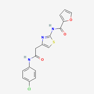 molecular formula C16H12ClN3O3S B2662858 N-(4-(2-((4-chlorophenyl)amino)-2-oxoethyl)thiazol-2-yl)furan-2-carboxamide CAS No. 923178-53-4