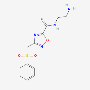 molecular formula C12H14N4O4S B2662861 N-(2-Aminoethyl)-3-((phenylsulfonyl)methyl)-1,2,4-oxadiazole-5-carboxamide CAS No. 924859-10-9