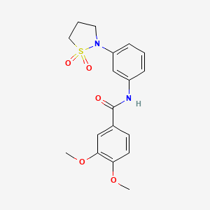 molecular formula C18H20N2O5S B2662871 N-(3-(1,1-dioxidoisothiazolidin-2-yl)phenyl)-3,4-dimethoxybenzamide CAS No. 946261-09-2