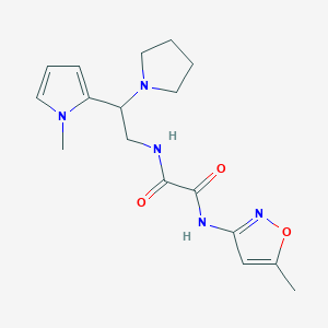 molecular formula C17H23N5O3 B2662874 N-(5-methyl-1,2-oxazol-3-yl)-N'-[2-(1-methyl-1H-pyrrol-2-yl)-2-(pyrrolidin-1-yl)ethyl]ethanediamide CAS No. 1049349-66-7