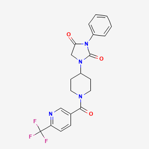3-Phenyl-1-(1-(6-(trifluoromethyl)nicotinoyl)piperidin-4-yl)imidazolidine-2,4-dione
