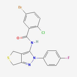 molecular formula C18H12BrClFN3OS B2662891 5-bromo-2-chloro-N-(2-(4-fluorophenyl)-4,6-dihydro-2H-thieno[3,4-c]pyrazol-3-yl)benzamide CAS No. 450343-11-0