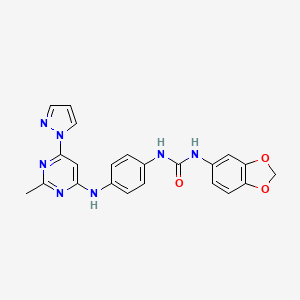 1-(benzo[d][1,3]dioxol-5-yl)-3-(4-((2-methyl-6-(1H-pyrazol-1-yl)pyrimidin-4-yl)amino)phenyl)urea