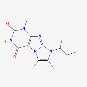 molecular formula C14H19N5O2 B2662898 8-(sec-butyl)-1,6,7-trimethyl-1H-imidazo[2,1-f]purine-2,4(3H,8H)-dione CAS No. 879472-68-1