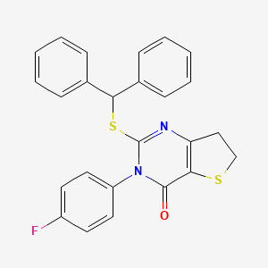 2-(benzhydrylthio)-3-(4-fluorophenyl)-6,7-dihydrothieno[3,2-d]pyrimidin-4(3H)-one
