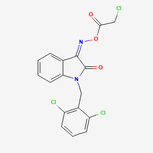 [(Z)-[1-[(2,6-dichlorophenyl)methyl]-2-oxoindol-3-ylidene]amino] 2-chloroacetate