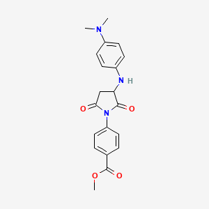 molecular formula C20H21N3O4 B2662939 Methyl 4-(3-{[4-(dimethylamino)phenyl]amino}-2,5-dioxopyrrolidin-1-yl)benzoate CAS No. 1025395-90-7