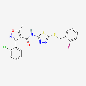 3-(2-chlorophenyl)-N-(5-((2-fluorobenzyl)thio)-1,3,4-thiadiazol-2-yl)-5-methylisoxazole-4-carboxamide