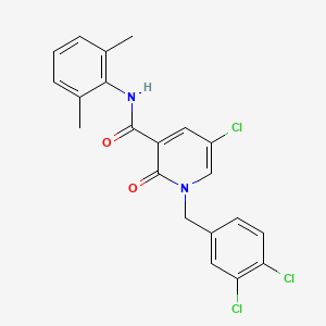 molecular formula C21H17Cl3N2O2 B2662960 5-chloro-1-(3,4-dichlorobenzyl)-N-(2,6-dimethylphenyl)-2-oxo-1,2-dihydro-3-pyridinecarboxamide CAS No. 339008-88-7