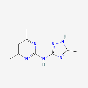 molecular formula C9H12N6 B2662963 4,6-dimethyl-N-(5-methyl-4H-1,2,4-triazol-3-yl)pyrimidin-2-amine CAS No. 85460-38-4