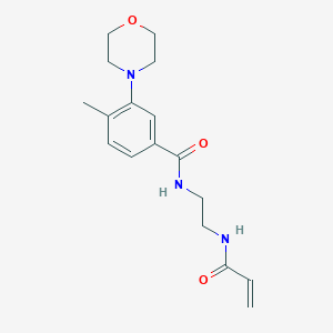 molecular formula C17H23N3O3 B2662965 4-Methyl-3-morpholin-4-yl-N-[2-(prop-2-enoylamino)ethyl]benzamide CAS No. 2201994-79-6