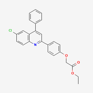 molecular formula C25H20ClNO3 B2662967 Ethyl 2-[4-(6-chloro-4-phenylquinolin-2-yl)phenoxy]acetate CAS No. 333767-09-2